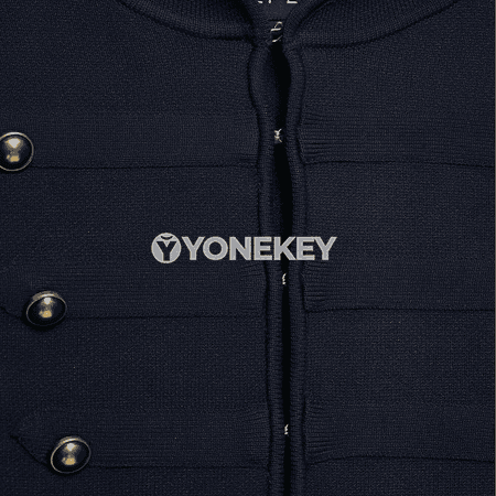 Aýal-gyzlar üçin goýy gök gysga klasik blazer, stend ýakaly