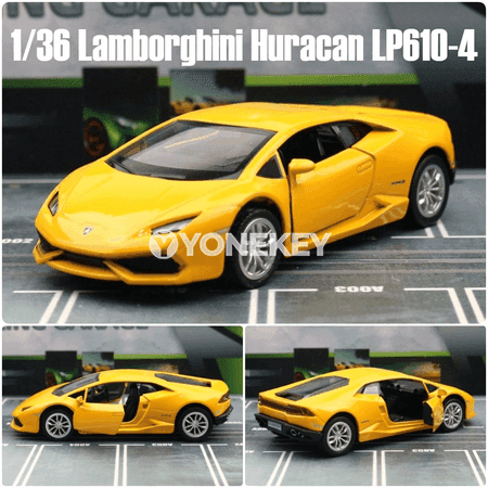 Lamborghini Huracan LP610-4 metal ulag modeli, 1:36, çekip goýberilýän