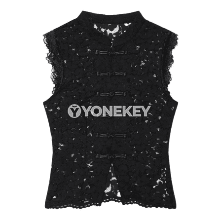 Zenanlar üçin ýeňsiz dantelli slim top, ýazky gündelik stil