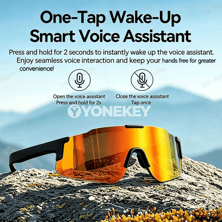 Akylly welosiped äýnegi Bluetooth 5.3, açyk gulakly sesli sport äýnek