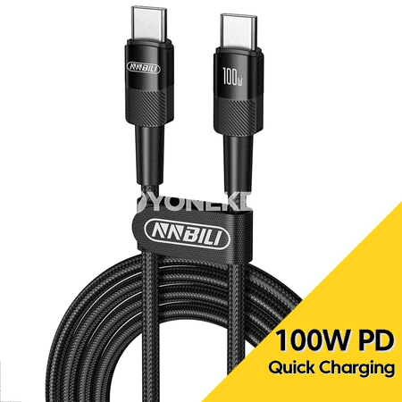 NNBILI 100W USB-C – Type-C çalt zarýad kabeli, 1 m / 2 m