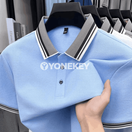 Erkekler üçin ýeňil, dem alýan polos futbolka
