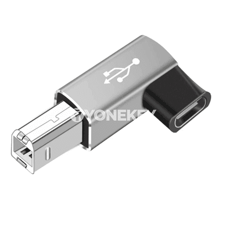 USB B erkekden Type-C aýala adapter, printer we skaner üçin