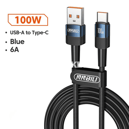 NNBILI 100W USB-C çalt zarýad kabeli, 1m/2m