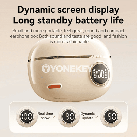 TWS simsiz Bluetooth nauşnikler, mikrofonly, güýçli ses, oýun üçin