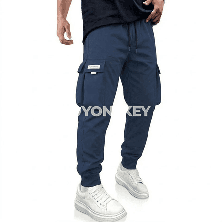 Erkekler üçin giň kesimli kargo balak, köp jübili sport modeli