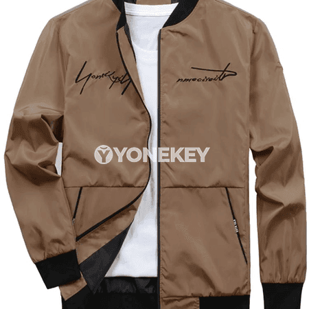 Erkekler üçin ýaz- güýz ýeňil ziperli stend-ýakaly jaket