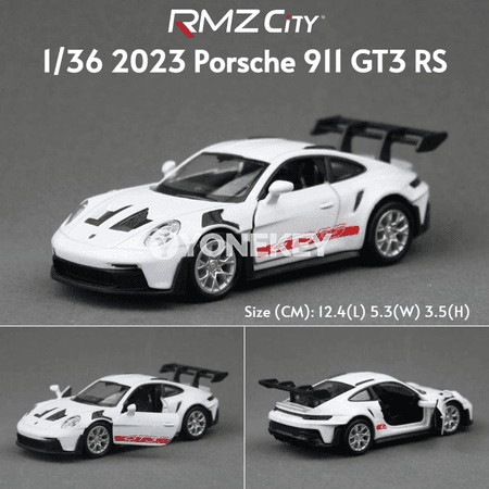 Porsche 911 GT3 RS 1:36 metal model awtoulag, pull-back