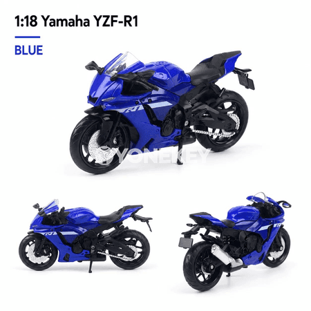 Yamaha YZF-R1M 1:18 metal model motosikl - kolleksiýa we sowgat