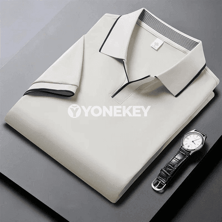 Erkekler üçin ýeňil, dem alýan polo köýnek, tomuslyk rahat stil