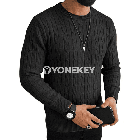 Erkekler üçin güýzki uzyn ýeňli örme switer, ýyly casual jumper