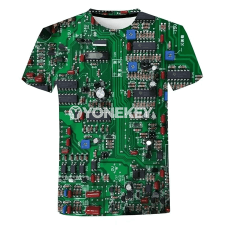 Erkekler üçin 3D çaply elektron çipli giňelýän futbolka