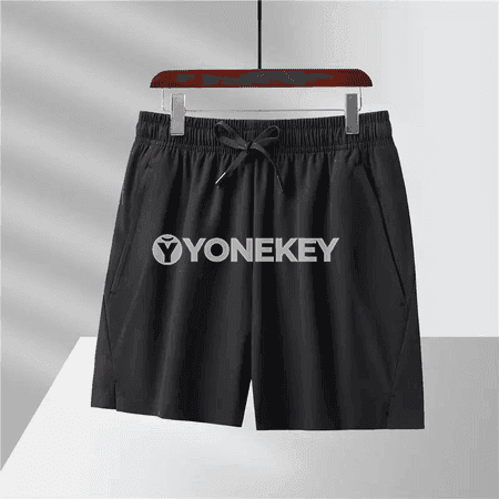 Erkekler üçin ýeňil sport şortikleri, zip jübili, çalt guradyjy