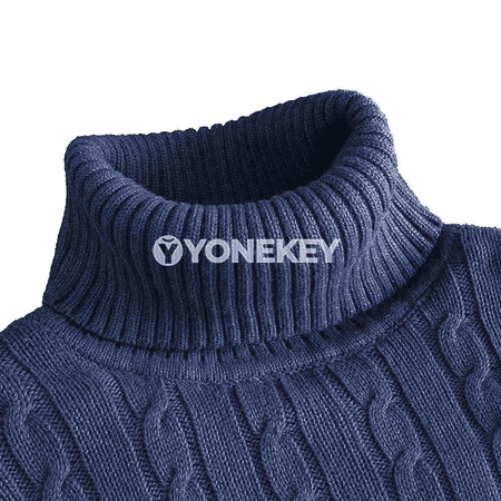 Erkekler üçin ýyly boýunly uzyn ýeňli switer, gündelik gyş modeli