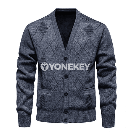 Erkekler üçin ýyly fleece kardigan — güýz-gyş üçin rahat model