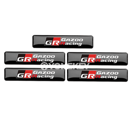Toyota üçin 2/5/10 sany epoksi awto sticker — GR Racing bezegi