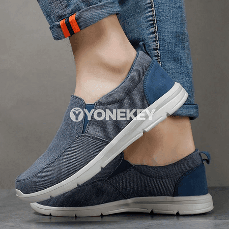 Erkekler üçin ýeňil kanwa loafers, rahat gündelik aýakgap