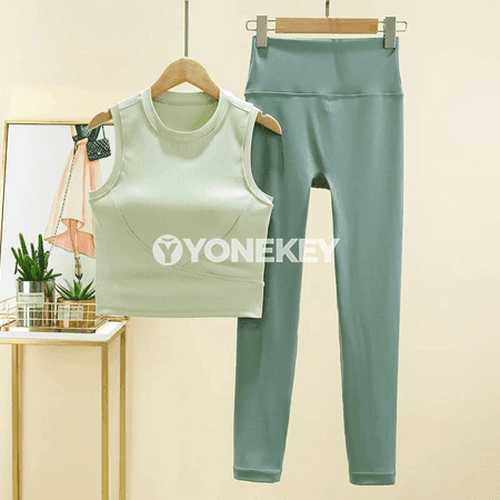 Aýal-gyzlar üçin 2 bölekli yoga kostýumy: sport topy we leggins