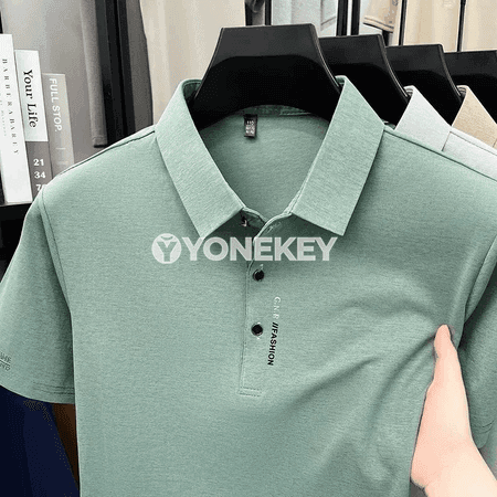 Erkekler üçin ýaz üçin ýeňil gysga ýeňli polo köýnek