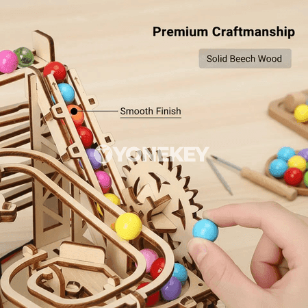 Çagalar üçin 3D agaç track ball jigsaw ylmy gurluşyk toplumy