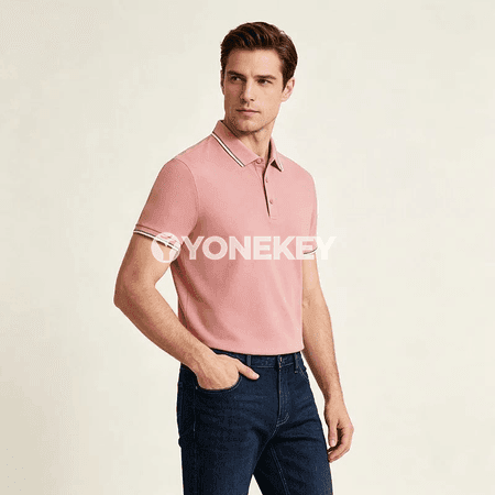 Erkekler üçin ýeňil, dem alýan polo futbolka