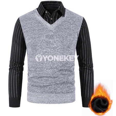 Erkekler üçin ýakaly trikotaž polo switer, ýeňil ýyly pulower
