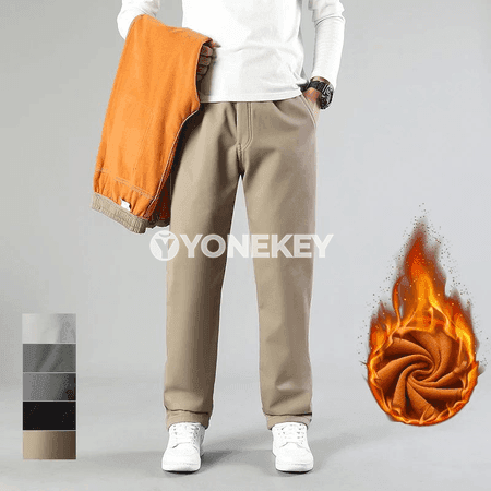 Erkekler üçin ýyly fleece astarly giň balaçlar, köp jübili, 5XL-6XL