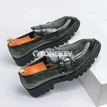 Erkekler üçin platforma loafers köwüşler, ofis we gündelik üçin klassiki stil