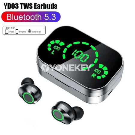 CHUBAN TWS simsiz Bluetooth nauşnikler, mikrofonly zarýad gutyly