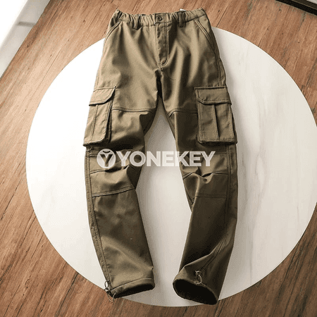 Erkekler üçin ýyly fleece cargo balaklar, köp jübüli