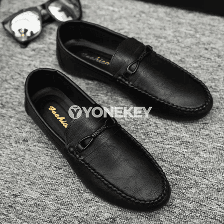 Erkekler üçin rahat loafer köwüşleri, PU deri, 39-45 ölçeg