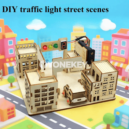 Çagalar üçin DIY ýol çyrasy we şäher görnüşli okuw modeli