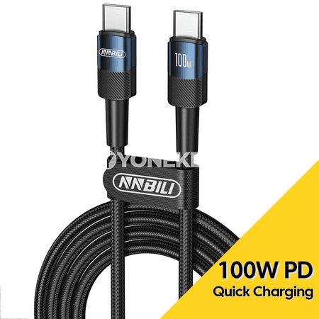 NNBILI 100W USB-C – Type-C çalt zarýad kabeli, 1 m / 2 m