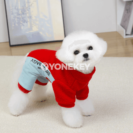 It we pişik üçin ýyly fleece kurtka, reňkli gyş penjiresi
