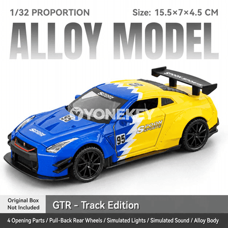 Nissan GTR R35 Nismo 1:32 sesli we yşykly metal model awtoulag