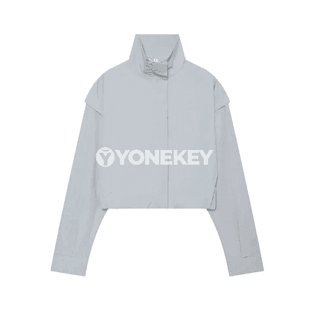 Aýal-gyzlar üçin giň kesimli, kapýuşonly nagyşly jaket, ýaz-tomus