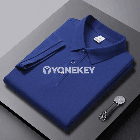 Erkekler üçin klassiki polo köýnek, gysga ýeňli, gündelik stil