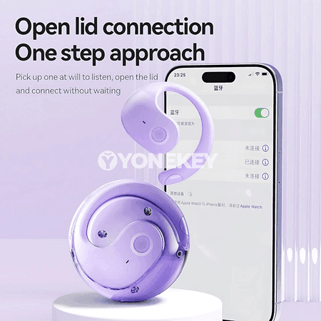 OWS simsiz Bluetooth naushnik, mikrofonly, HiFi, sport üçin