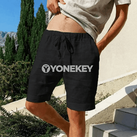 Erkekler üçin dem alýan zygyr giň şortik, tomusky plýaž modeli