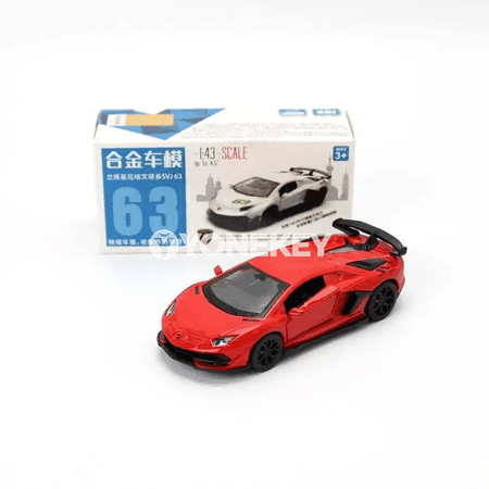 Lamborghini Aventador SVJ63 metal model awtoulag, 1:43, çekip oýnamak üçin