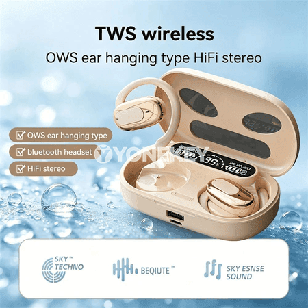 OWS simsiz Bluetooth gulak gaýyş naushnikleri, HD jaňly