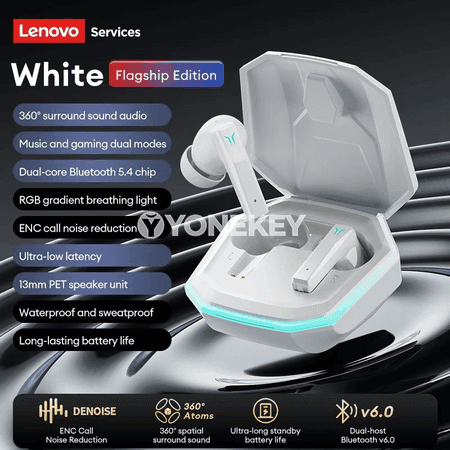 Lenovo GT105 simsiz Bluetooth nauşnikler, sport we oyun üçin