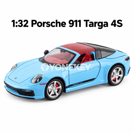 Porsche 911 Targa 4S 1:32 metal awtoulag modeli, sesli we yşykly