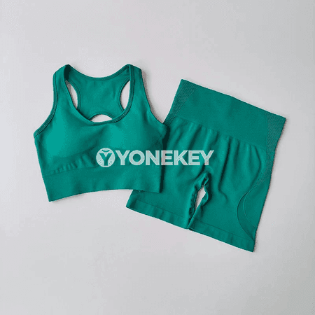 2 bölek zenanlar üçin tikinsiz yoga toplumy — ýokary belli şortikli sport bra