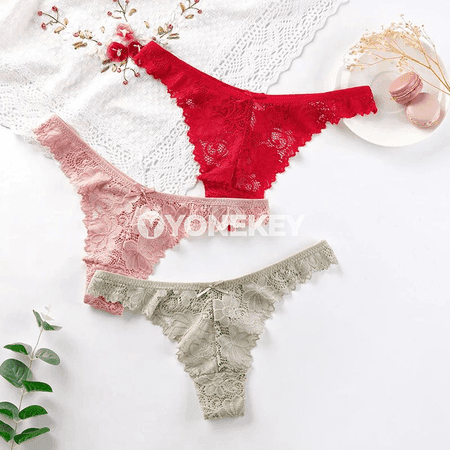 Aýallar üçin dantelli pes bel içki geýim, G-string