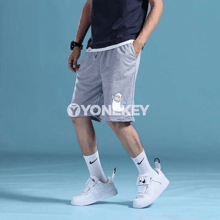 Erkekler üçin gysga ýeňil sport şortik — çaply, giň kesim, M-5XL