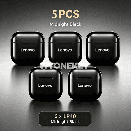 Lenovo LP40 simsiz Bluetooth nauşnikler, sensorly sport gulakçyklary