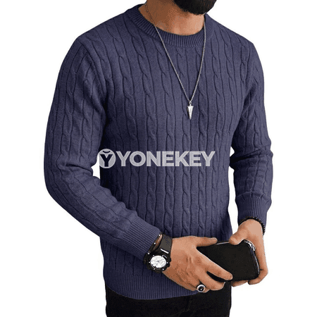 Erkekler üçin güýzki uzyn ýeňli örme switer, ýyly casual jumper