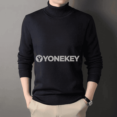 Erkekler üçin ýyly gyş switeri, ýokary boýunly, ýumşak fleece