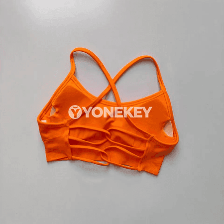 Aýallar üçin inçe gaýyşly sport bra-top, ýoga we fitnes üçin
